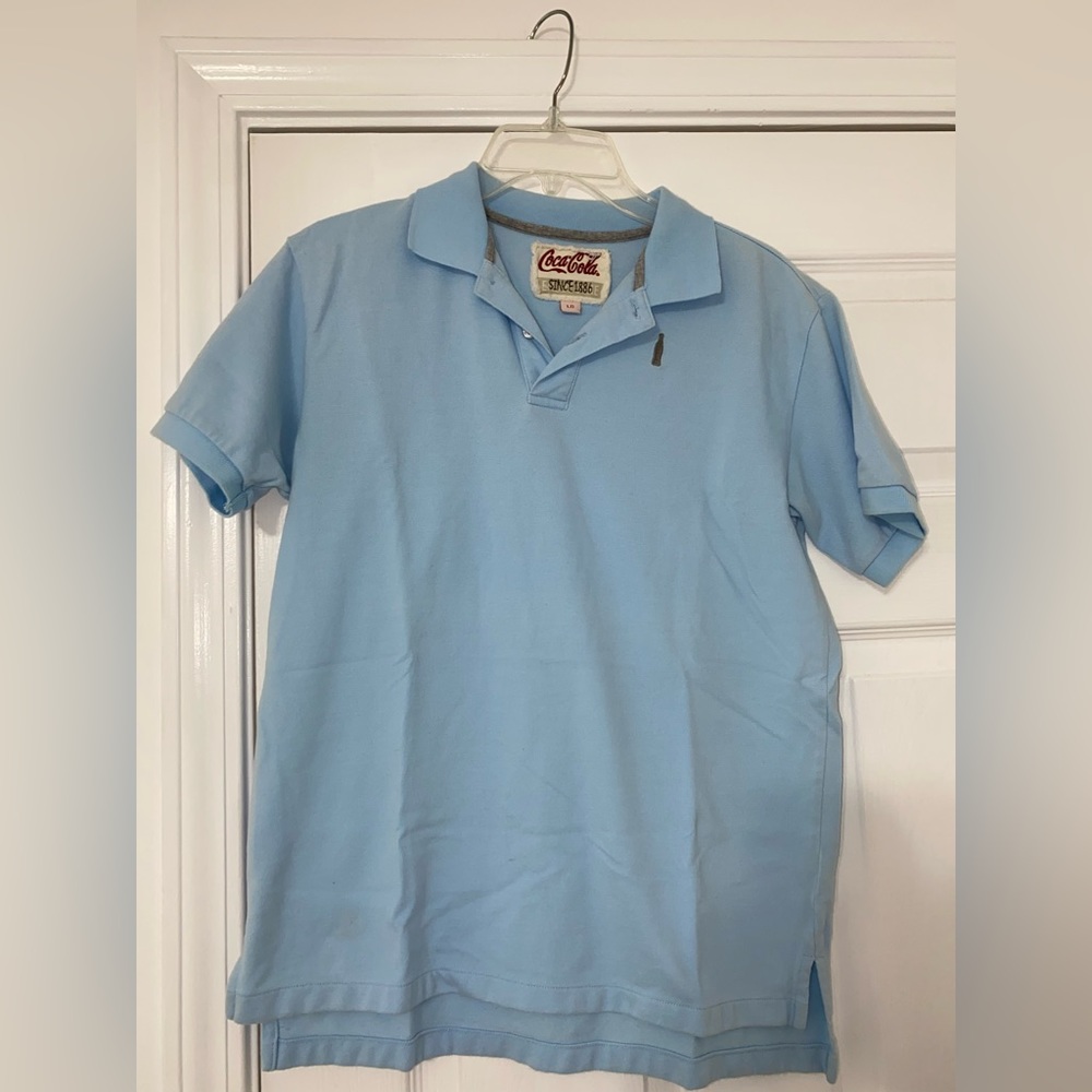 Vintage Light Blue Coca Cola Shirt Size L